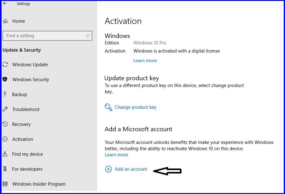 Windows is activated with a digital license